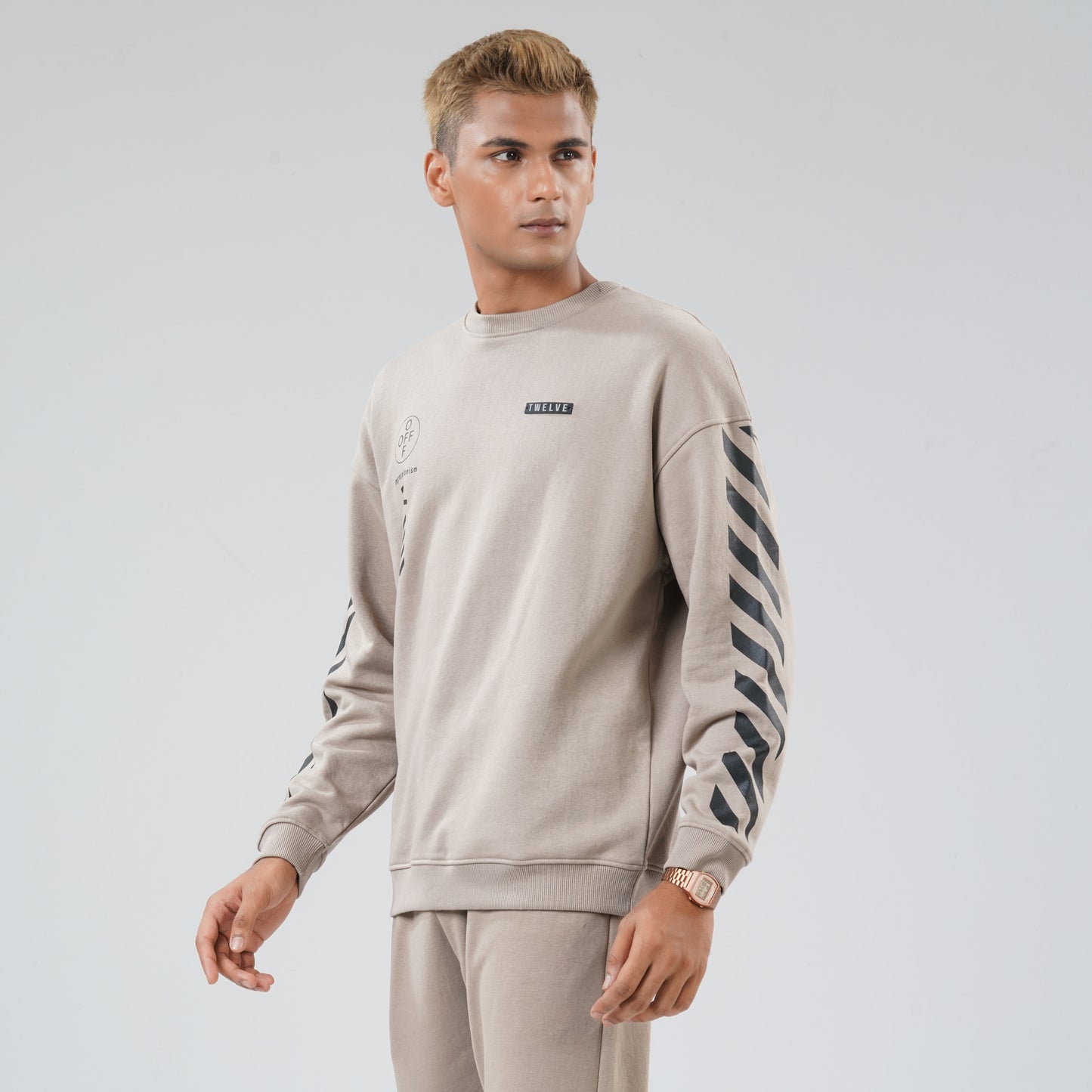 Mens Dark Beige Sweat Shirt