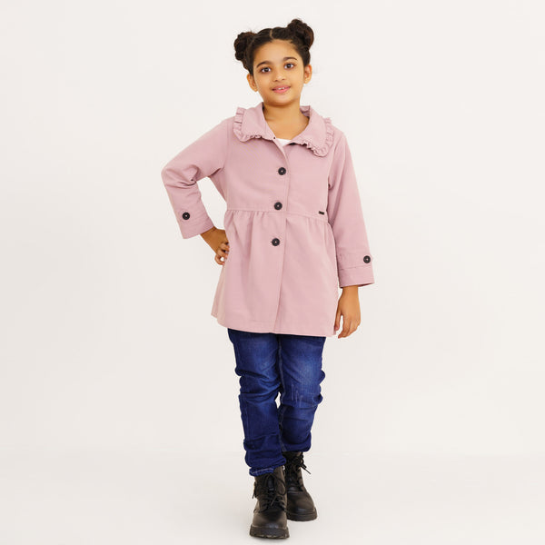 Baby Girls Peach Pink Trench Coat