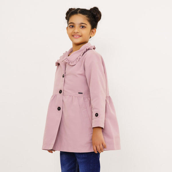 Baby Girls Peach Pink Trench Coat