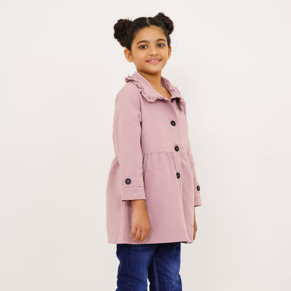 Baby Girls Peach Pink Trench Coat