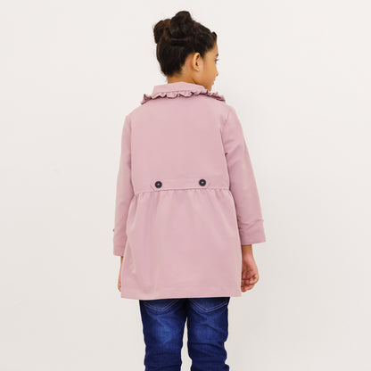 Baby Girls Peach Pink Trench Coat
