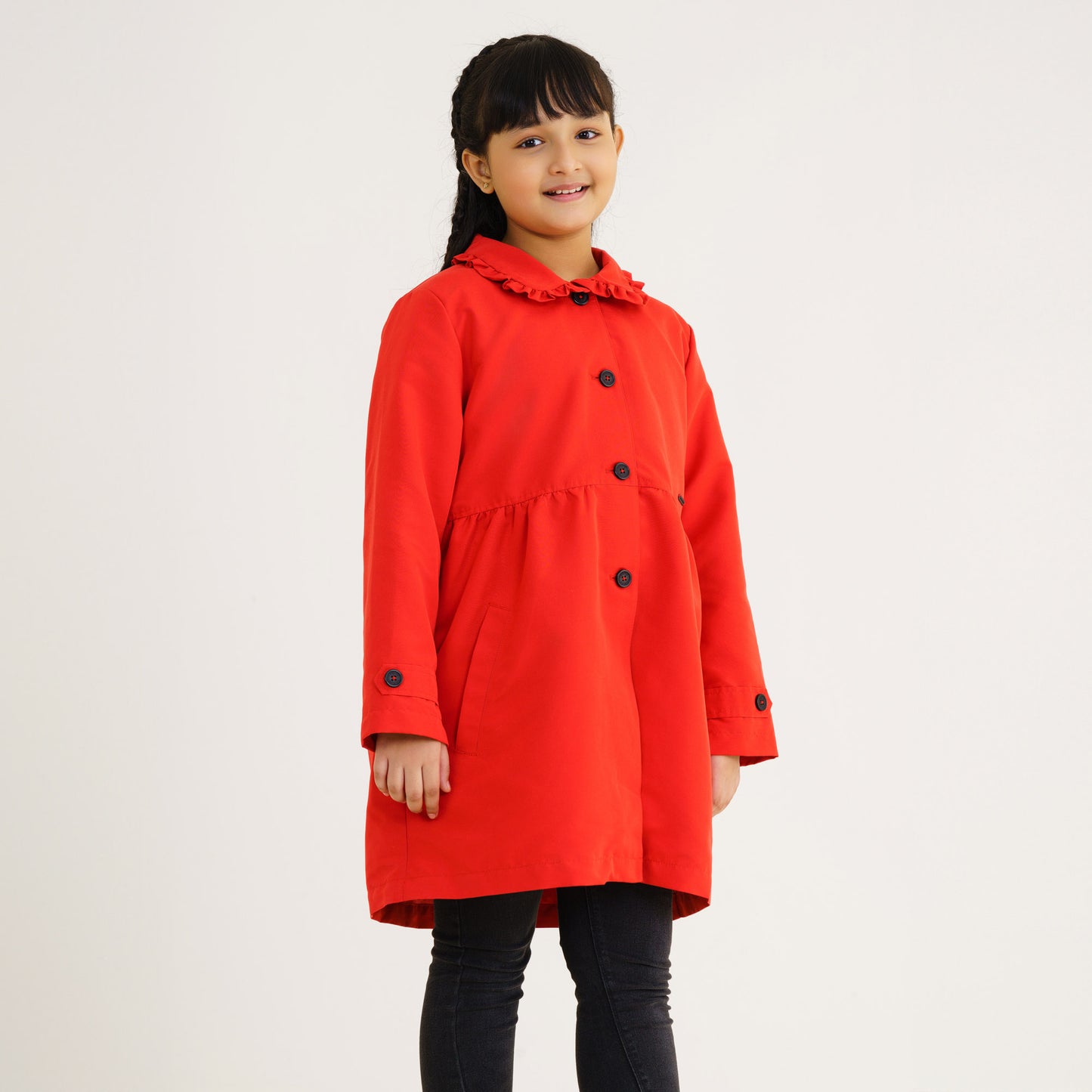 Girls Red Trench Coat