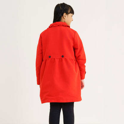 Girls Red Trench Coat