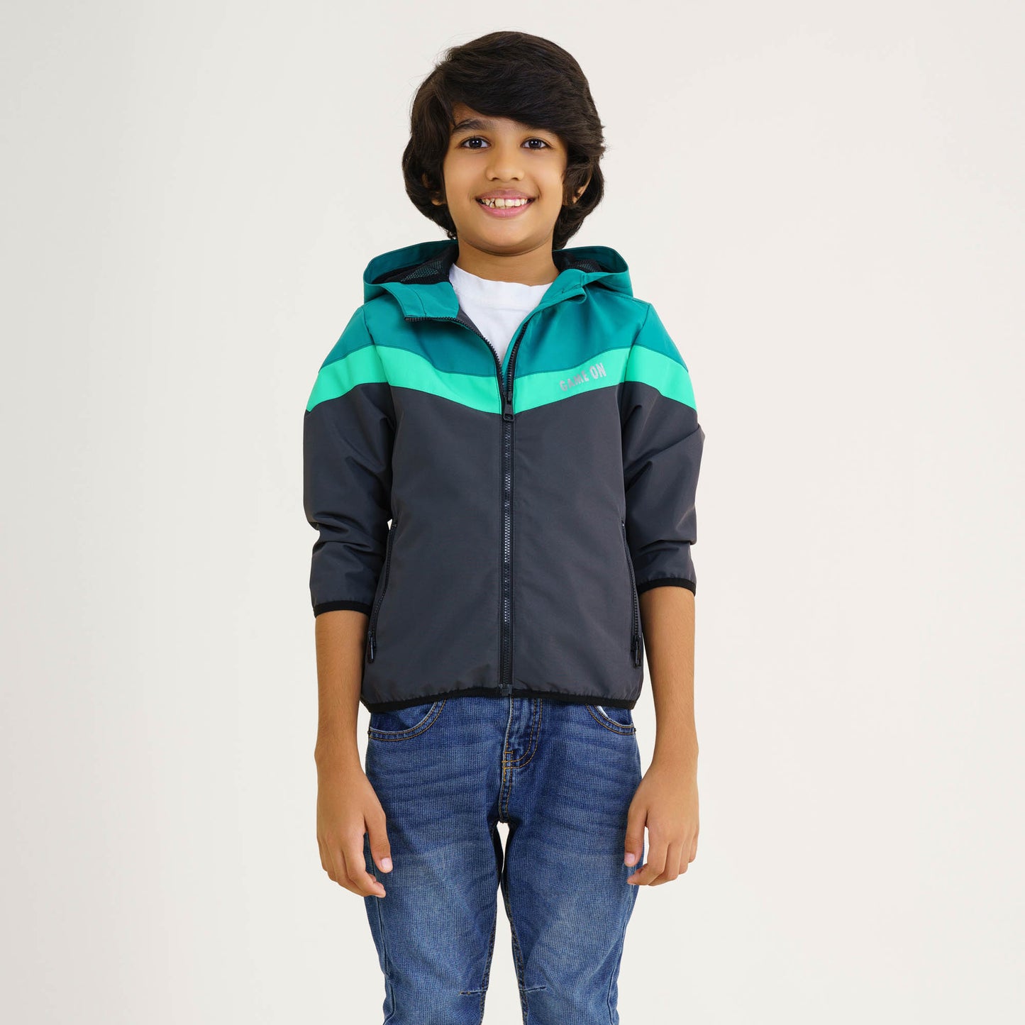 Baby Boys Green & Gray Windbreaker