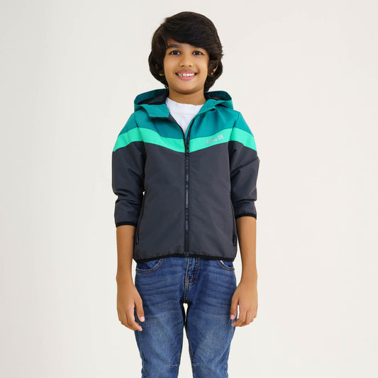 Baby Boys Green & Gray Windbreaker