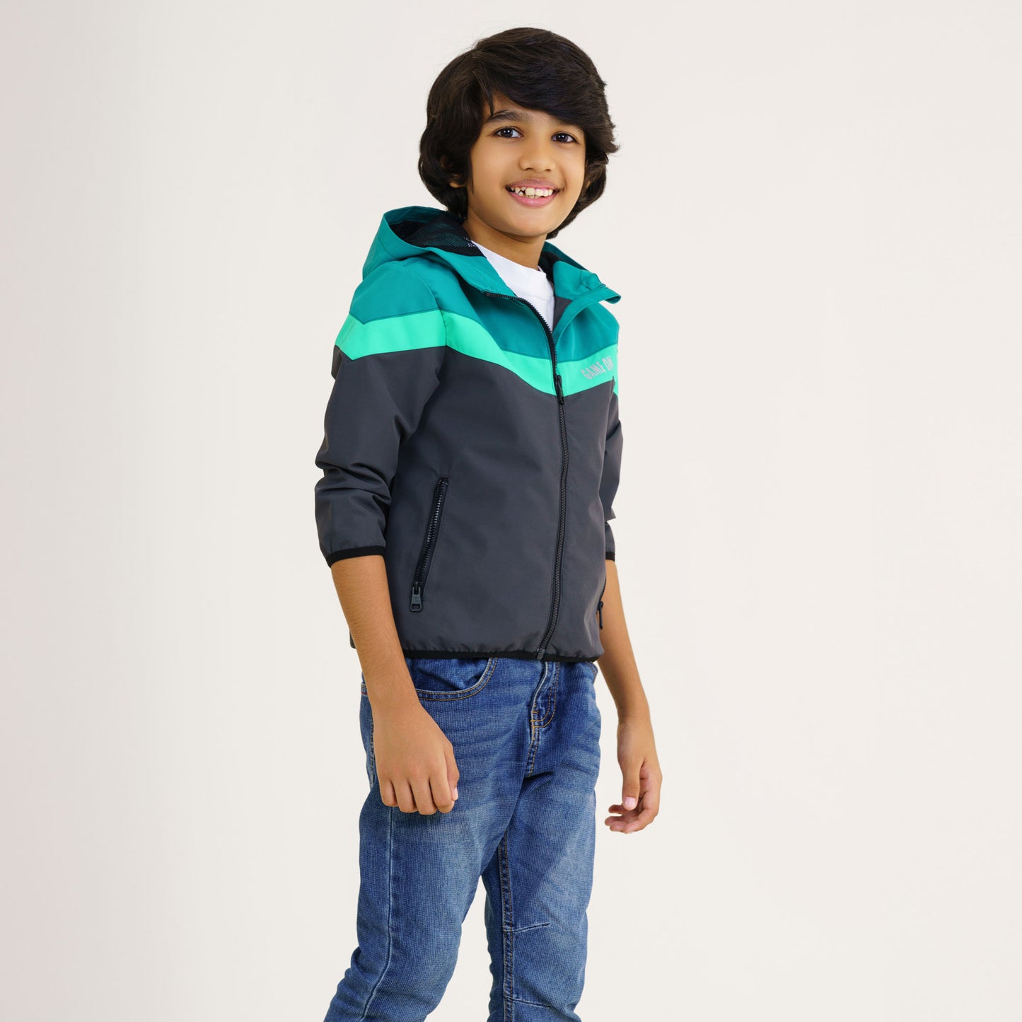 Baby Boys Green & Gray Windbreaker