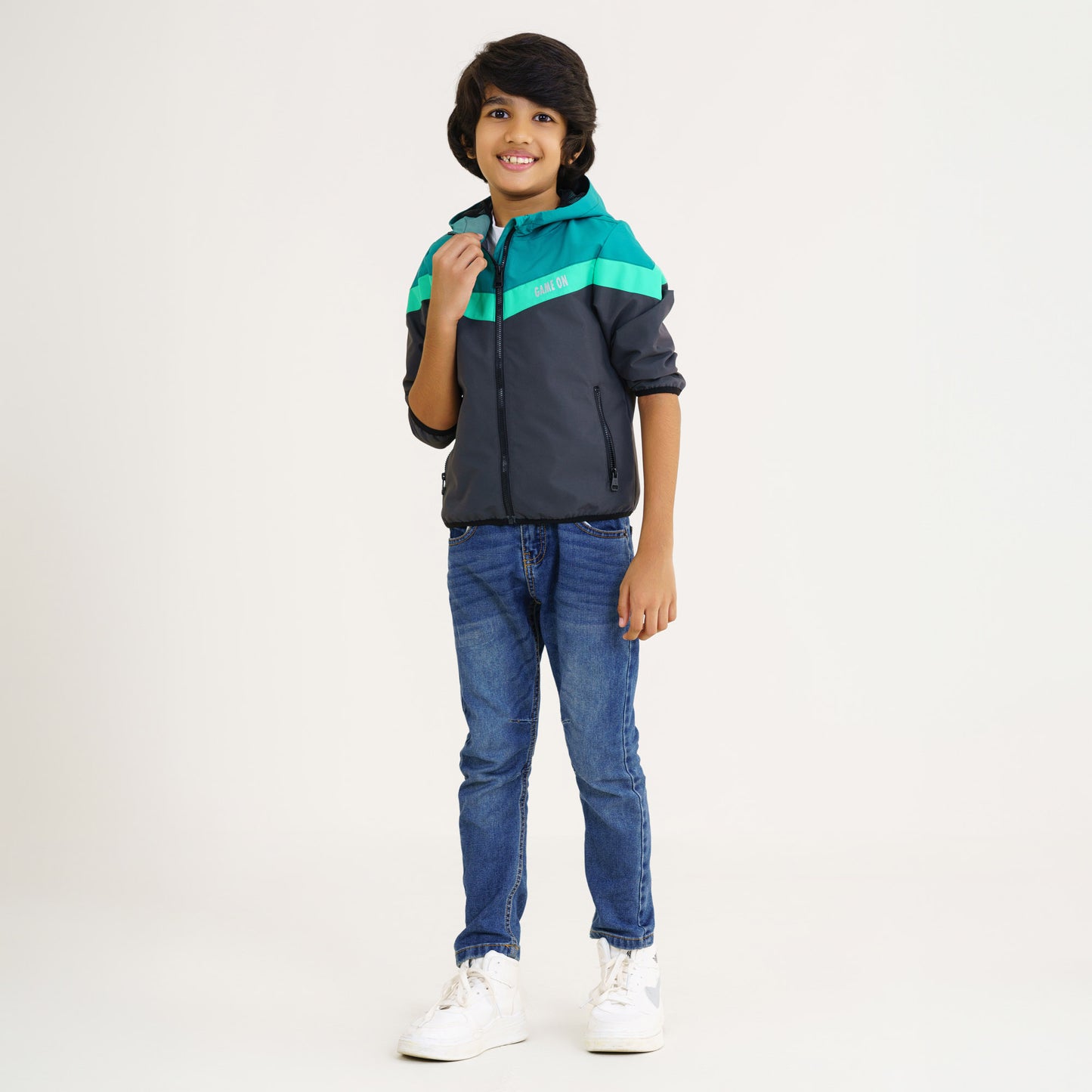 Baby Boys Green & Gray Windbreaker