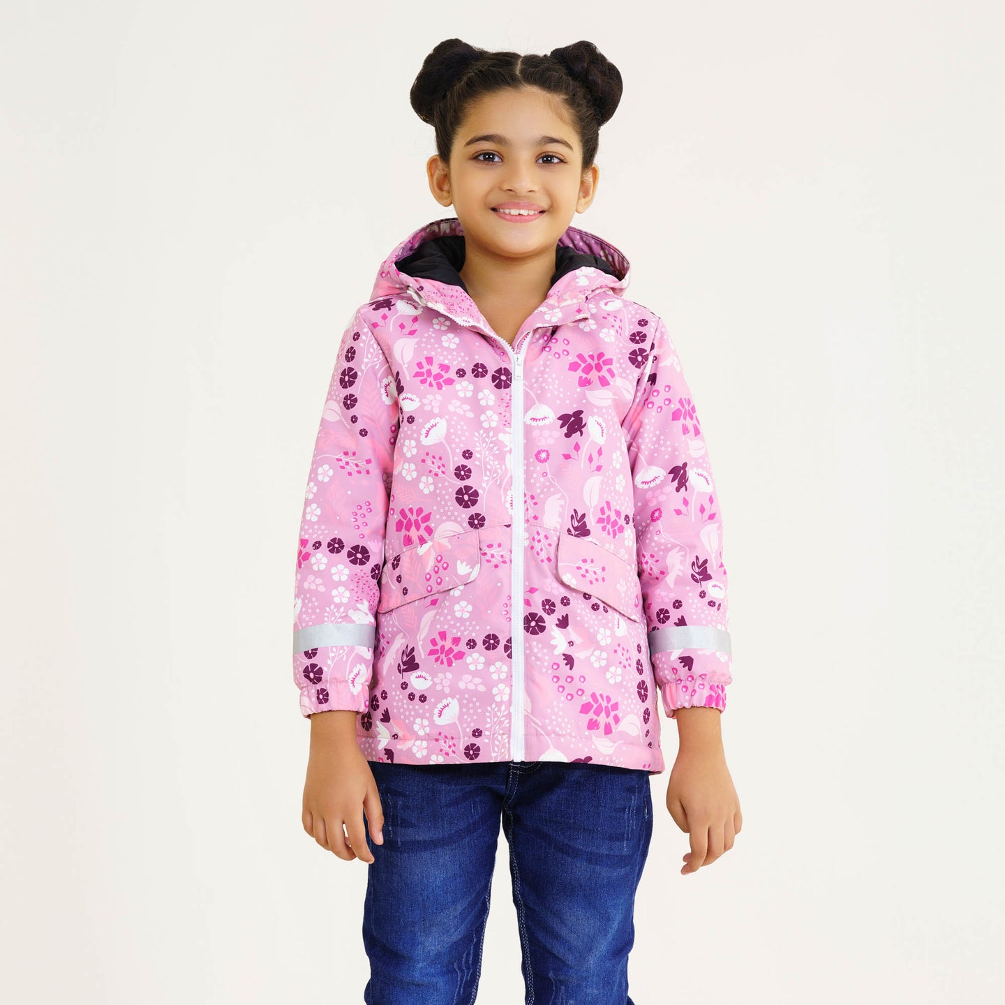 Baby Girls’ Pink Printed Windbreaker