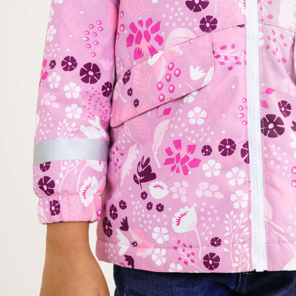 Baby Girls’ Pink Printed Windbreaker