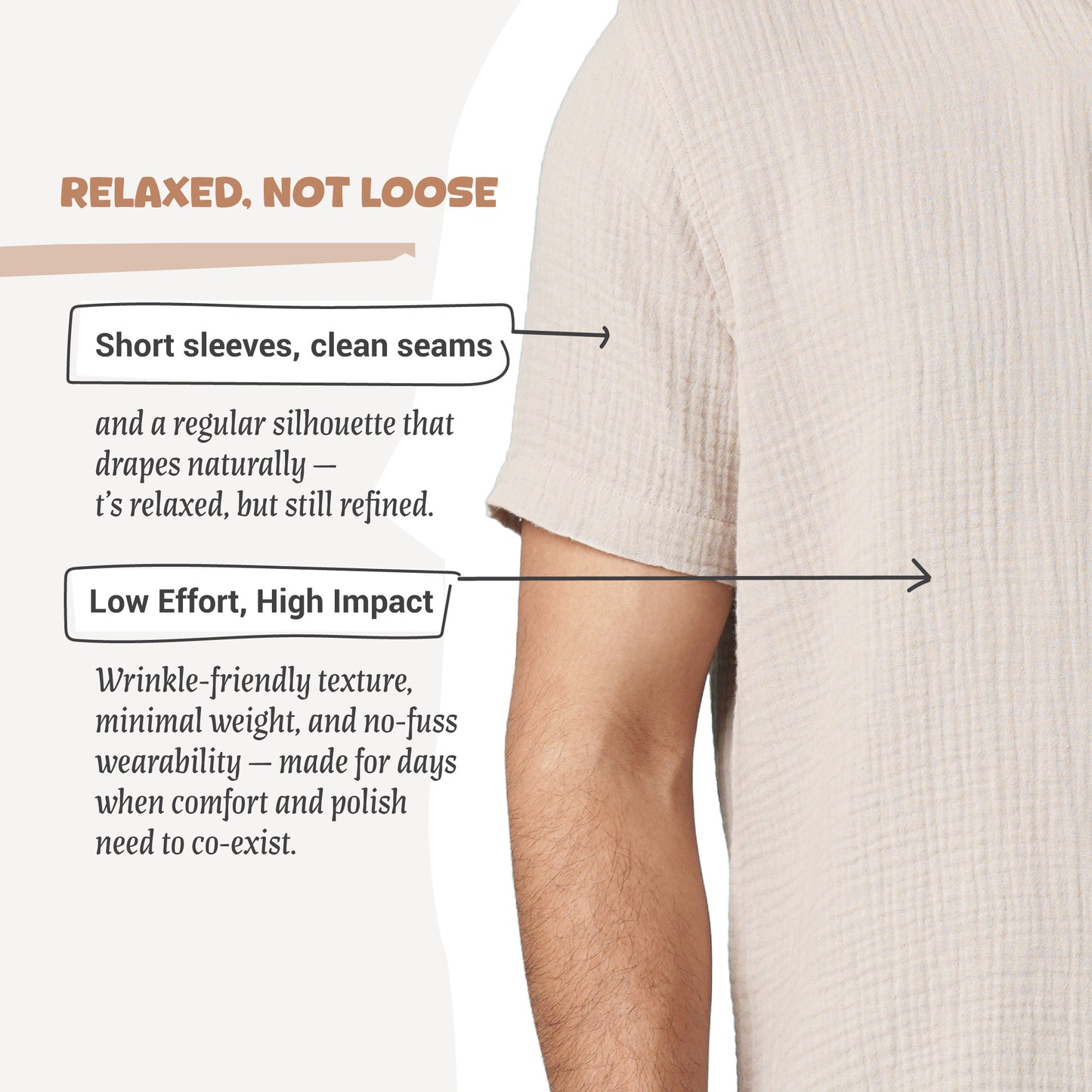 Mens S/S Shirt-Cream