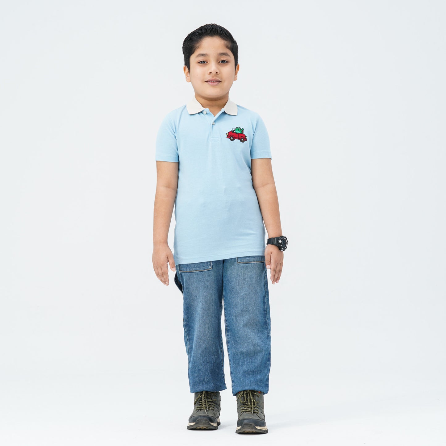 Baby Boy's Sky Blue Cotton Polo