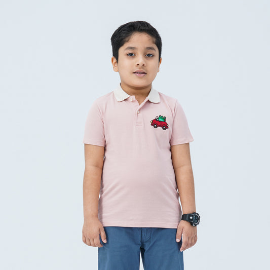 Baby Boy's Pink Cotton Polo