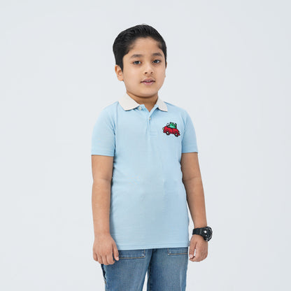 Baby Boy's Sky Blue Cotton Polo