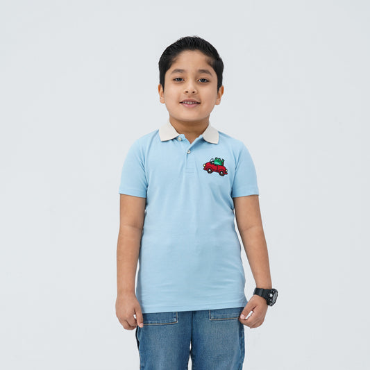 Baby Boy's Sky Blue Cotton Polo