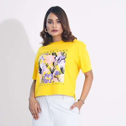 Women Mustard Crop T-Shirt (color problem)