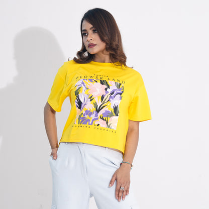 Women Mustard Crop T-Shirt (color problem)