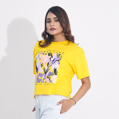Women Mustard Crop T-Shirt (color problem)