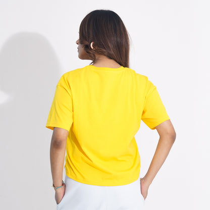 Women Mustard Crop T-Shirt (color problem)
