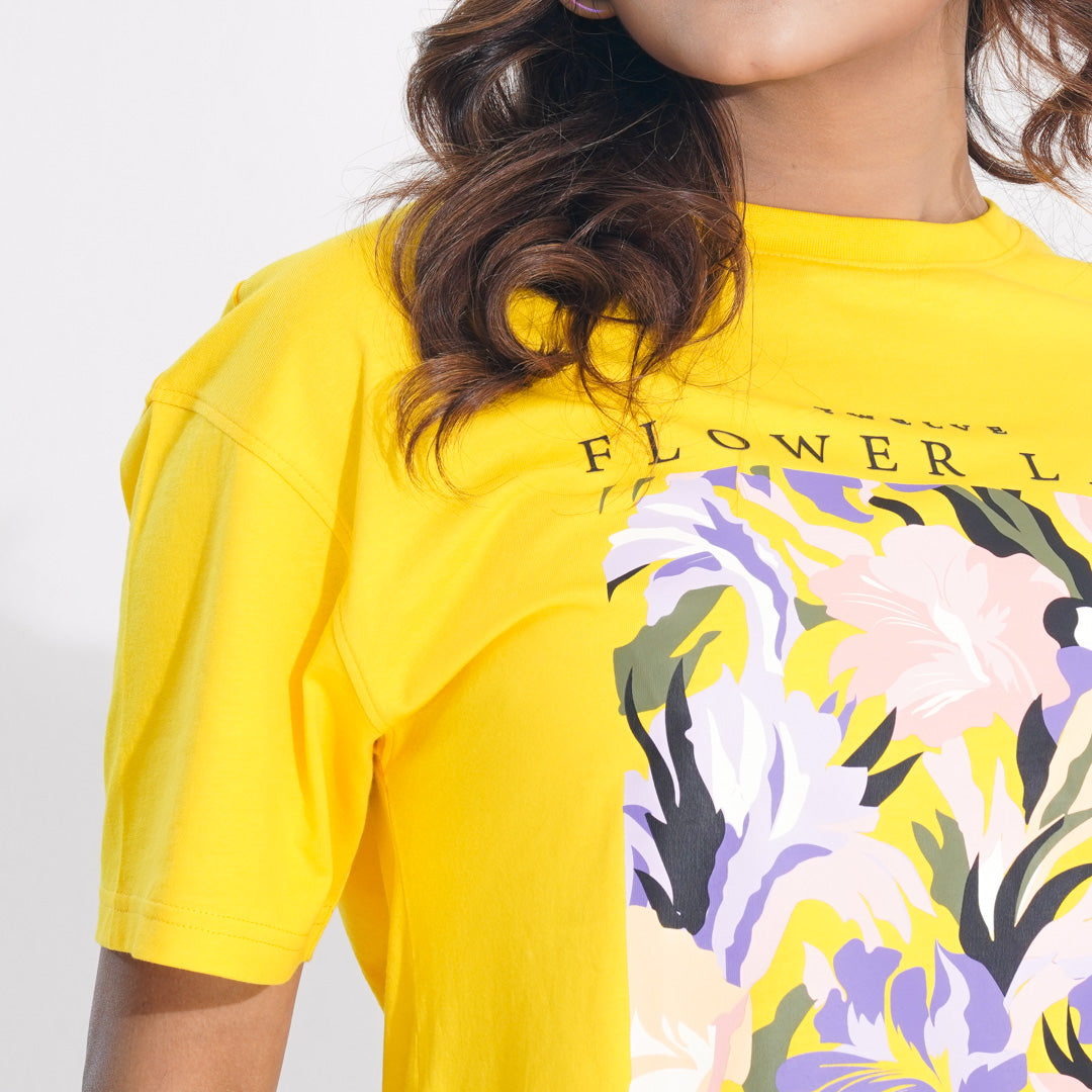 Women Mustard Crop T-Shirt (color problem)