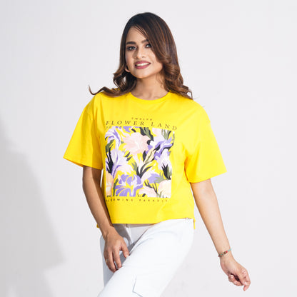 Women Mustard Crop T-Shirt (color problem)