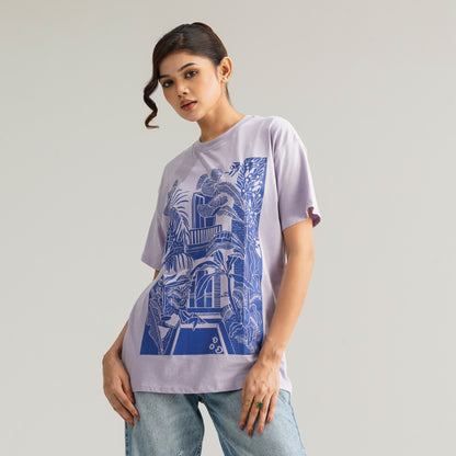 Womens Lavender Oversize T-Shirt