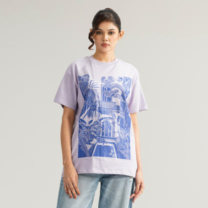 Womens Lavender Oversize T-Shirt