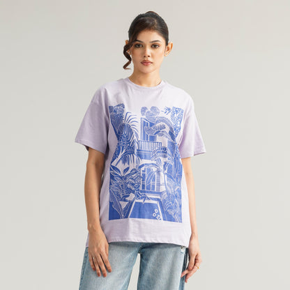 Womens Lavender Oversize T-Shirt