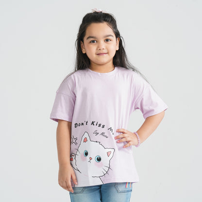 Girl’s Light Purple Cotton T-Shirt