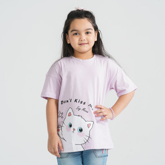 Girl’s Light Purple Cotton T-Shirt