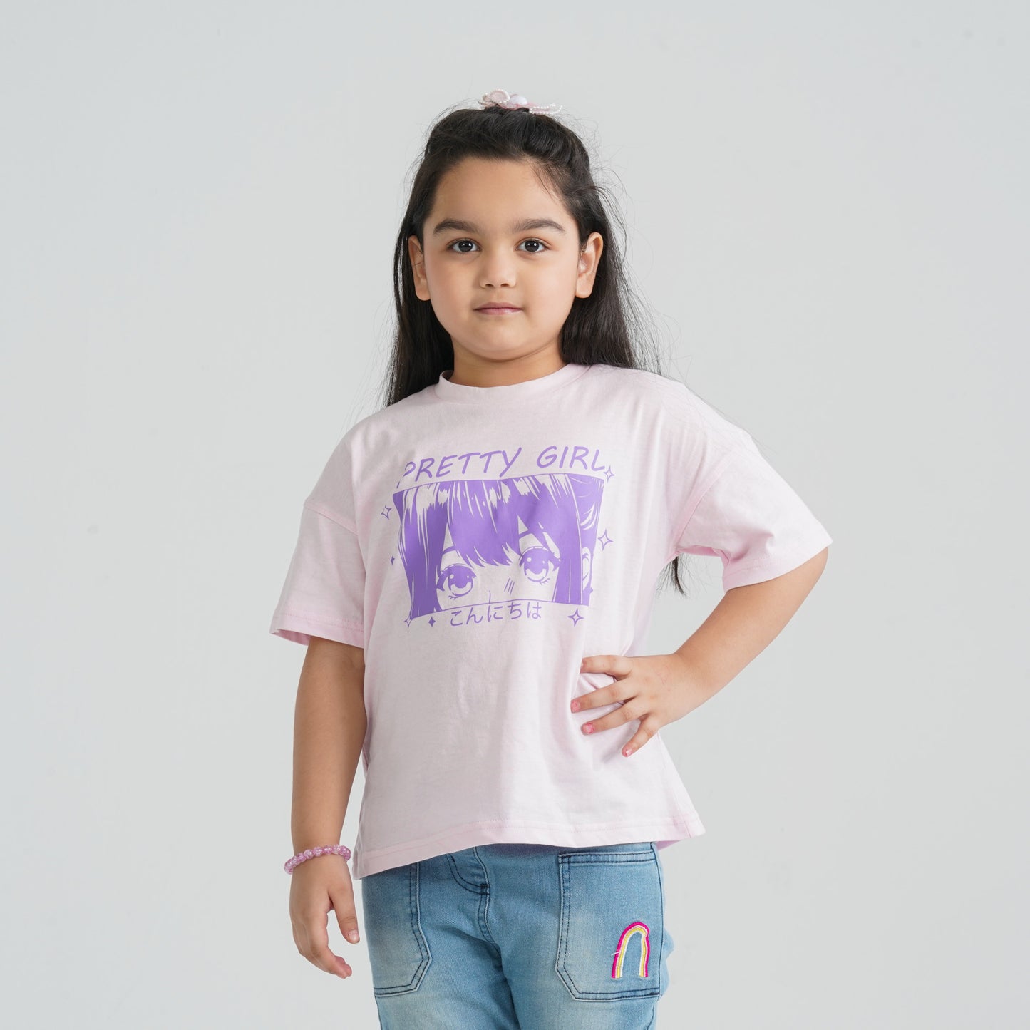 Girl’s Baby Pink Cotton T-Shirt