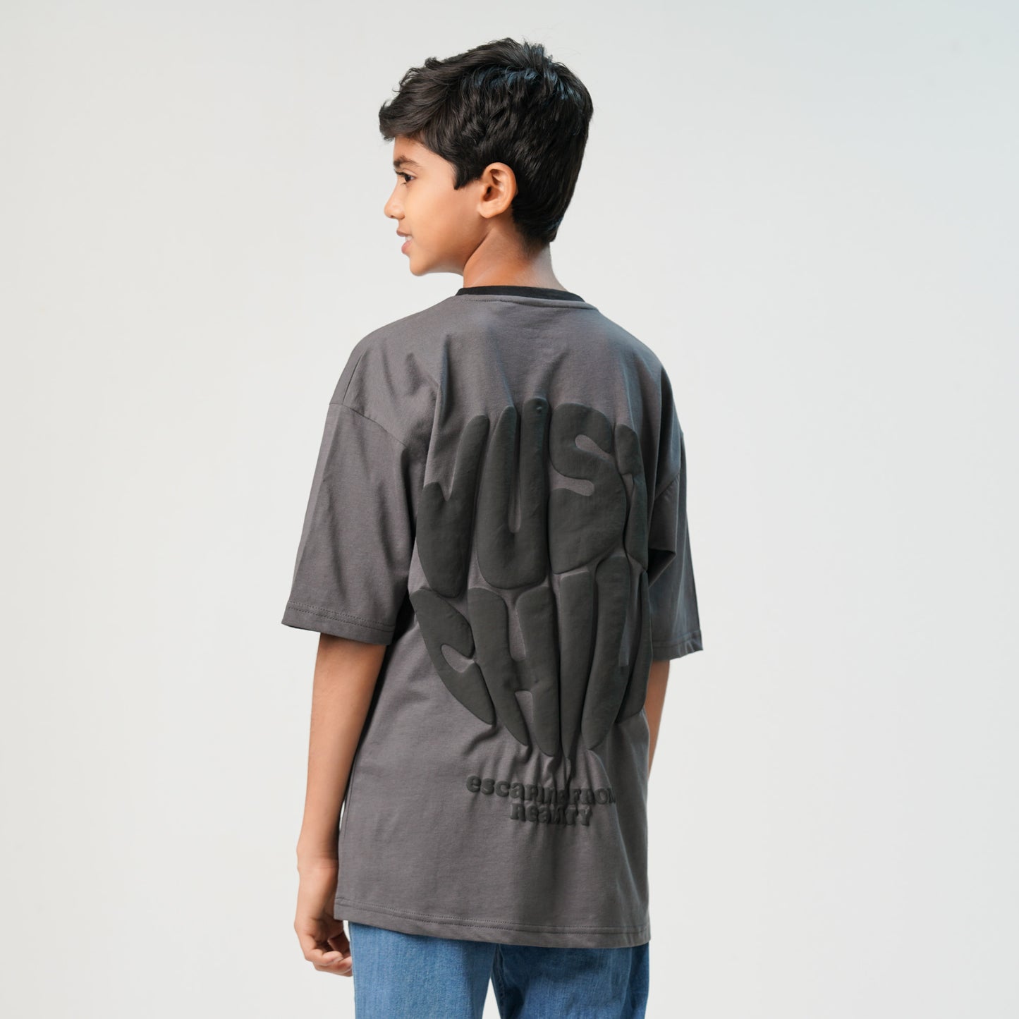 Boys Gray Oversized T-Shirt