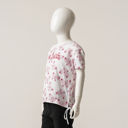 Girls White Aop T-Shirt