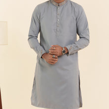 Load image into Gallery viewer, Mens Embroidery Panjabi- Steel Gray
