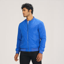 Load image into Gallery viewer, Mens Blue Bomber Jacket
