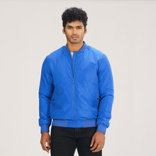 Load image into Gallery viewer, Mens Blue Bomber Jacket
