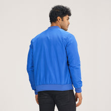 Load image into Gallery viewer, Mens Blue Bomber Jacket
