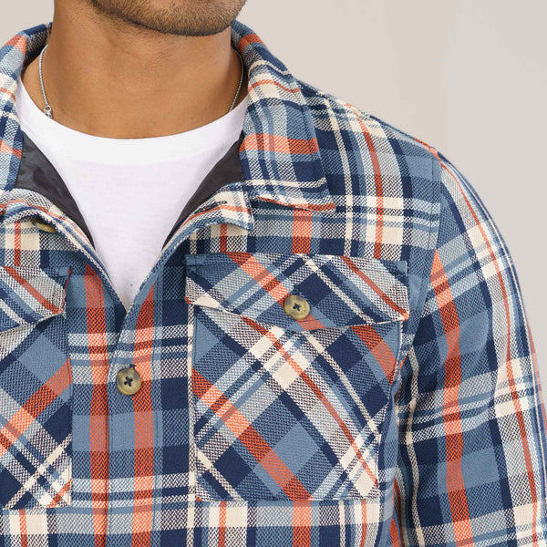 Mens Shacket Blue Check