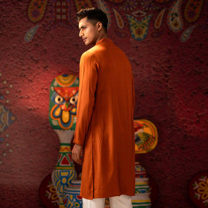 Mens Brown Embroidery Panjabi