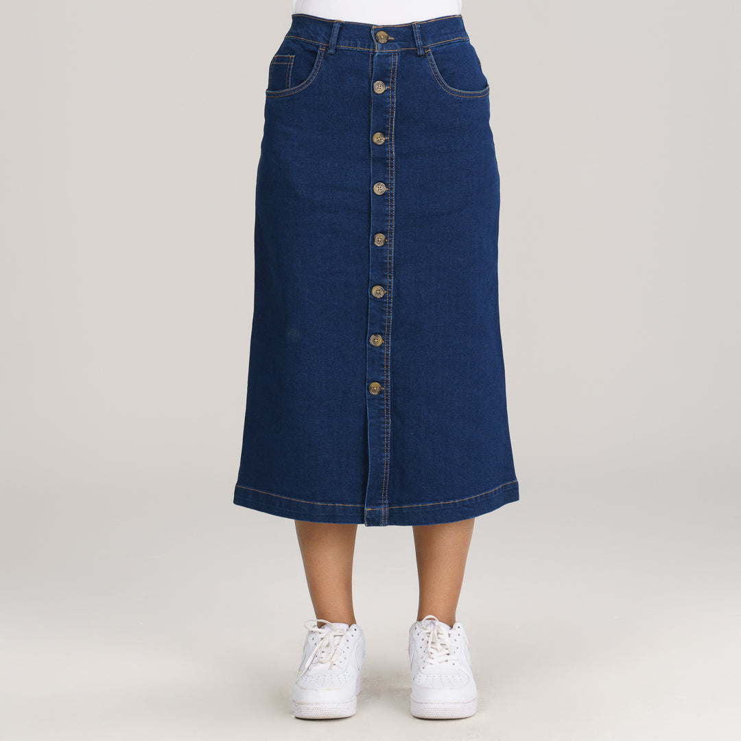 Womens Indigo Denim Skirt