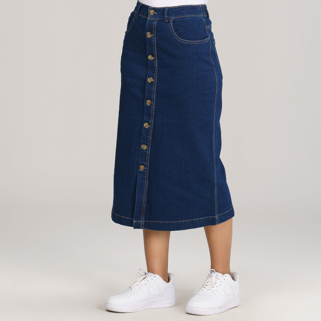 Womens Indigo Denim Skirt