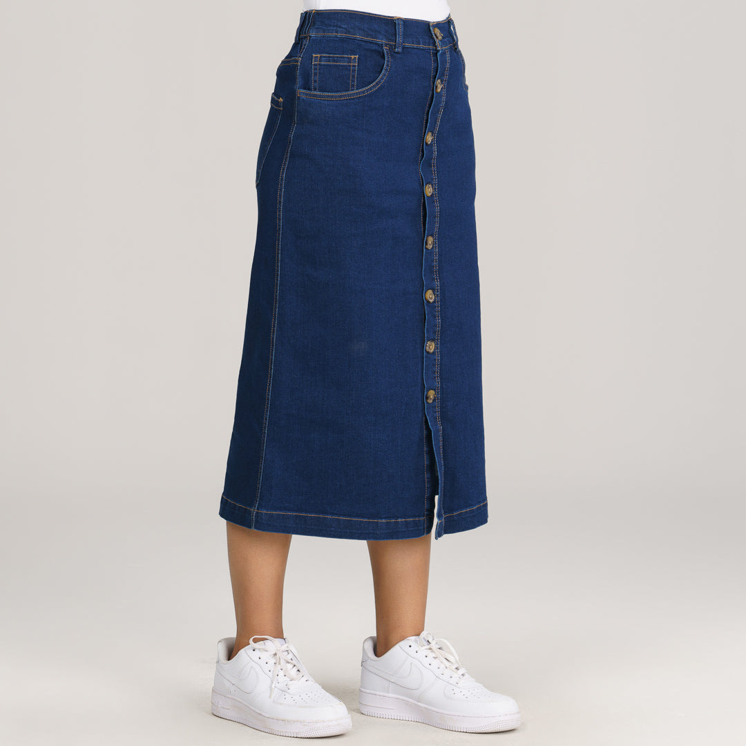 Womens Indigo Denim Skirt