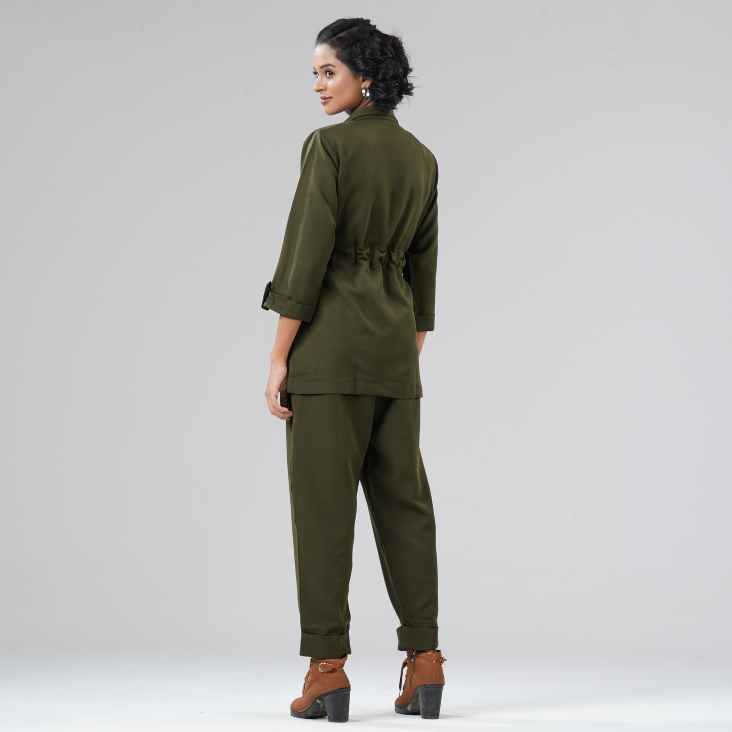 Womens Olive Blazer Set