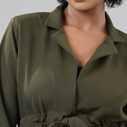 Womens Olive Blazer Set