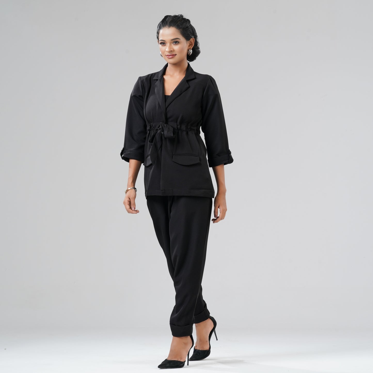 Womens Black Blazer Set
