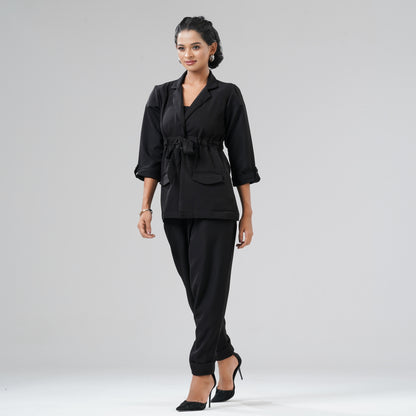Womens Black Blazer Set