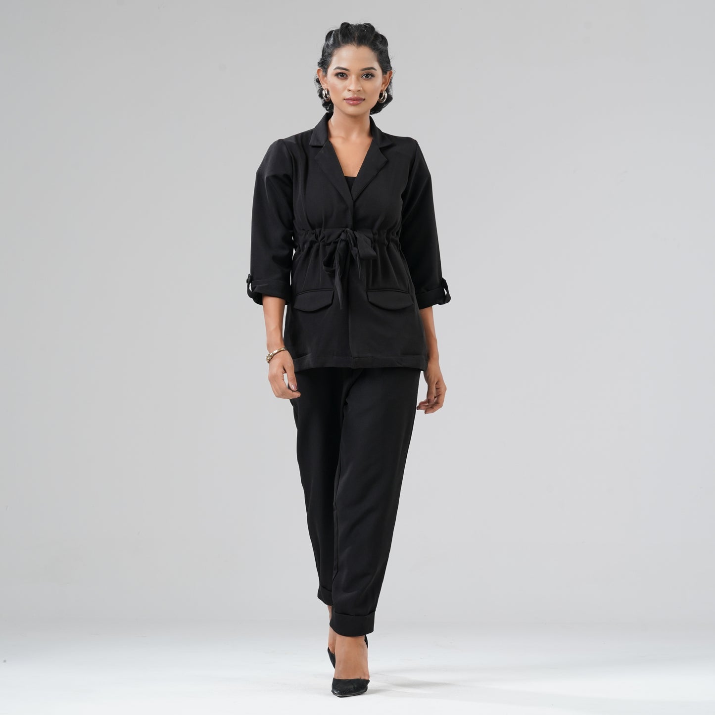 Womens Black Blazer Set