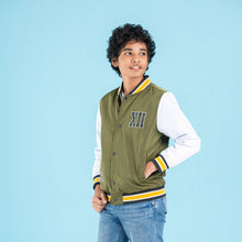 Load image into Gallery viewer, BOYS BOMBER-OLIVE/WHITE
