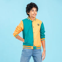 Load image into Gallery viewer, BOYS BOMBER JACKET- GREEN/ORANGE
