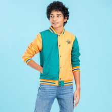 Load image into Gallery viewer, BOYS BOMBER JACKET- GREEN/ORANGE
