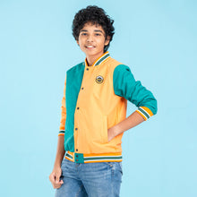 Load image into Gallery viewer, BOYS BOMBER JACKET- GREEN/ORANGE
